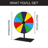 Maxbell Colored Rotating Prize Wheel with Base Stand Erasable Acrylic Roulette Wheel 10 Girds Square Base