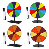 Maxbell Colored Rotating Prize Wheel with Base Stand Erasable Acrylic Roulette Wheel 10 Girds Square Base