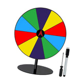 Maxbell Colored Rotating Prize Wheel with Base Stand Erasable Acrylic Roulette Wheel 10 Girds Round Base