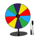 Maxbell Colored Rotating Prize Wheel with Base Stand Erasable Acrylic Roulette Wheel 10 Girds Round Base