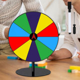 Maxbell Colored Rotating Prize Wheel with Base Stand Erasable Acrylic Roulette Wheel 10 Girds Round Base