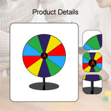 Maxbell Colored Rotating Prize Wheel with Base Stand Erasable Acrylic Roulette Wheel 10 Girds Round Base