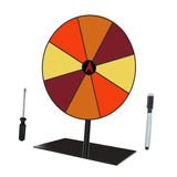 Maxbell Colored Rotating Prize Wheel with Base Stand Erasable Acrylic Roulette Wheel 8 Girds Square Base