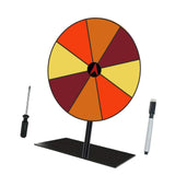 Maxbell Colored Rotating Prize Wheel with Base Stand Erasable Acrylic Roulette Wheel 8 Girds Square Base