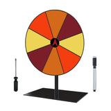 Maxbell Colored Rotating Prize Wheel with Base Stand Erasable Acrylic Roulette Wheel 8 Girds Square Base