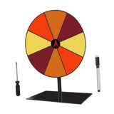 Maxbell Colored Rotating Prize Wheel with Base Stand Erasable Acrylic Roulette Wheel 8 Girds Square Base