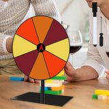 Maxbell Colored Rotating Prize Wheel with Base Stand Erasable Acrylic Roulette Wheel 8 Girds Square Base