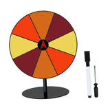 Maxbell Colored Rotating Prize Wheel with Base Stand Erasable Acrylic Roulette Wheel 8 Girds Round Base