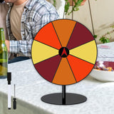 Maxbell Colored Rotating Prize Wheel with Base Stand Erasable Acrylic Roulette Wheel 8 Girds Round Base