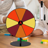 Maxbell Colored Rotating Prize Wheel with Base Stand Erasable Acrylic Roulette Wheel 8 Girds Round Base