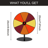 Maxbell Colored Rotating Prize Wheel with Base Stand Erasable Acrylic Roulette Wheel 8 Girds Round Base