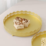 Maxbell 3 Pieces Cake Display Trays Iron Fruit Serving Plates for Party Wedding Desk