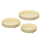 Maxbell 3 Pieces Cake Display Trays Iron Fruit Serving Plates for Party Wedding Desk
