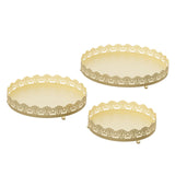 Maxbell 3 Pieces Cake Display Trays Iron Fruit Serving Plates for Party Wedding Desk