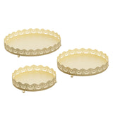 Maxbell 3 Pieces Cake Display Trays Iron Fruit Serving Plates for Party Wedding Desk