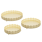 Maxbell 3 Pieces Cake Display Trays Iron Fruit Serving Plates for Party Wedding Desk