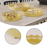 Maxbell 3 Pieces Cake Display Trays Iron Fruit Serving Plates for Party Wedding Desk