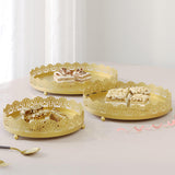 Maxbell 3 Pieces Cake Display Trays Iron Fruit Serving Plates for Party Wedding Desk