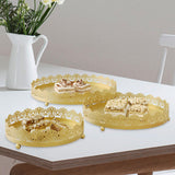 Maxbell 3 Pieces Cake Display Trays Iron Fruit Serving Plates for Party Wedding Desk