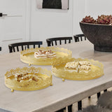 Maxbell 3 Pieces Cake Display Trays Iron Fruit Serving Plates for Party Wedding Desk