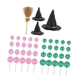 Maxbell 44Pcs Witch Hat Cake Topper with Balloon for Bridal Shower Weddings Birthday