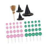 Maxbell 44Pcs Witch Hat Cake Topper with Balloon for Bridal Shower Weddings Birthday