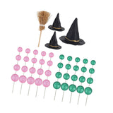Maxbell 44Pcs Witch Hat Cake Topper with Balloon for Bridal Shower Weddings Birthday