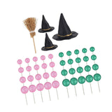 Maxbell 44Pcs Witch Hat Cake Topper with Balloon for Bridal Shower Weddings Birthday