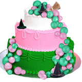 Maxbell 44Pcs Witch Hat Cake Topper with Balloon for Bridal Shower Weddings Birthday