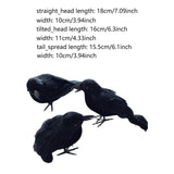 Maxbell 3 Pieces Halloween Crows Black Feathered Crows for Yard Theme Party Beanches