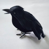 Maxbell 3 Pieces Halloween Crows Black Feathered Crows for Yard Theme Party Beanches
