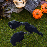 Maxbell 3 Pieces Halloween Crows Black Feathered Crows for Yard Theme Party Beanches