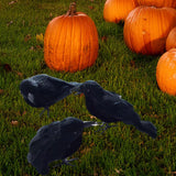 Maxbell 3 Pieces Halloween Crows Black Feathered Crows for Yard Theme Party Beanches
