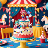 Maxbell 19Pcs Circus Cake Toppers DIY Carnival Party Decorations for Favors Supplies