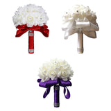 Maxbell Bride Holding Bouquet Romantic Wedding Bouquet for Party Outdoor Anniversary Red