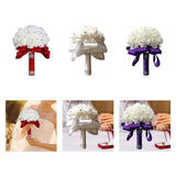 Maxbell Bride Holding Bouquet Romantic Wedding Bouquet for Party Outdoor Anniversary Red