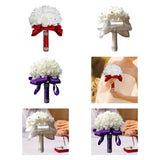 Maxbell Bride Holding Bouquet Romantic Wedding Bouquet for Party Outdoor Anniversary Red