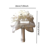 Maxbell Bride Holding Bouquet Romantic Wedding Bouquet for Party Outdoor Anniversary White