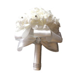 Maxbell Bride Holding Bouquet Romantic Wedding Bouquet for Party Outdoor Anniversary White