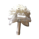 Maxbell Bride Holding Bouquet Romantic Wedding Bouquet for Party Outdoor Anniversary White