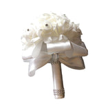 Maxbell Bride Holding Bouquet Romantic Wedding Bouquet for Party Outdoor Anniversary White