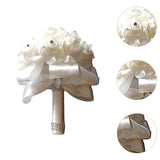 Maxbell Bride Holding Bouquet Romantic Wedding Bouquet for Party Outdoor Anniversary White