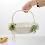 Maxbell Wedding Basket Handheld Elegant Rustic Decoration for Picnic Household Bride