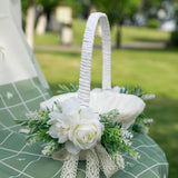 Maxbell Wedding Basket Handheld Elegant Rustic Decoration for Picnic Household Bride