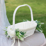 Maxbell Wedding Basket Handheld Elegant Rustic Decoration for Picnic Household Bride