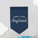 Maxbell Long Live Boyhood Banner Easy to Hang Wall Decor for Party Kids Room Nursery Blue