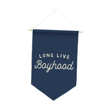 Maxbell Long Live Boyhood Banner Easy to Hang Wall Decor for Party Kids Room Nursery Blue