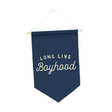 Maxbell Long Live Boyhood Banner Easy to Hang Wall Decor for Party Kids Room Nursery Blue