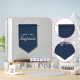 Maxbell Long Live Boyhood Banner Easy to Hang Wall Decor for Party Kids Room Nursery Blue