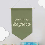 Maxbell Long Live Boyhood Banner Easy to Hang Wall Decor for Party Kids Room Nursery Green